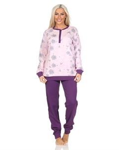 Пижама Langarm Kuschel Interlock Langarm Florale Optik, розовый Normann