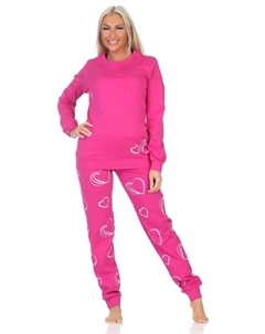 Пижама Langarm Kuschel Interlock Langarm Herz Optik, розовый Normann