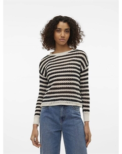 Пуловер, белый/черный Vero moda