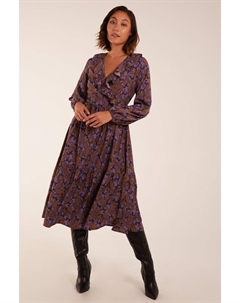 Платье миди с рюшами и запахом, коричневый Blue vanilla