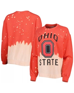 Женский пуловер Gameday Couture Scarlet Ohio State Buckeyes Twice As Nice с выцветшим пуловером, окрашенным в технике дип-дай Unbranded