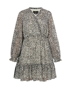 Платье Mini Mit Leoprint, цвет Weiss Mehrfarbig Faina