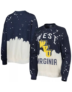 Женский темно-синий пуловер с выцветшим рисунком Gameday Couture West Virginia Mountaineers Twice As Nice Unbranded