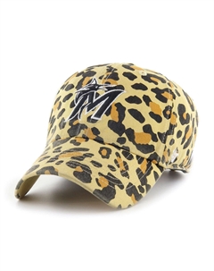 Женская регулируемая шляпа '47 Miami Marlins Tan Cheetah Clean Up Unbranded