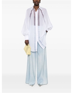 Рубашка с цветочной вышивкой, белый Ermanno scervino