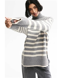 Свитер с высоким воротником оверсайз, серый H&m