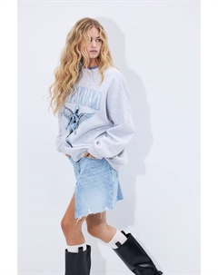 Толстовка оверсайз с принтом, серый H&m