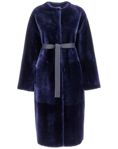 Двусторонняя шуба из овчины, синий Blancha
