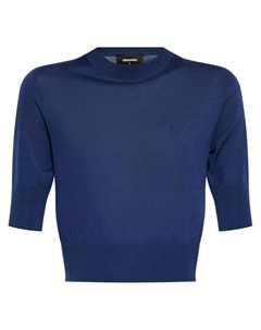 Топ с вышитым логотипом, синий Dsquared2