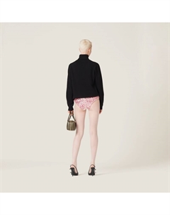 Трусики из шелка и шерсти с вышивкой, белый Miu miu