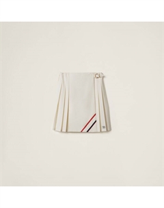 Плиссированная юбка из мохера, бежевый Miu miu