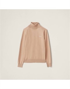 Кашемировый свитер с высоким воротником, белый Miu miu