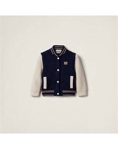 Кардиган из шерсти и кашемира, синий Miu miu