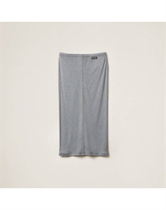 Юбка из джерси и шелка, серый Miu miu