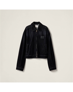 Флокированная куртка из шамбре, черный Miu miu