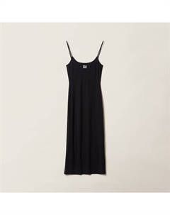 Платье из эластичного джерси, черный Miu miu