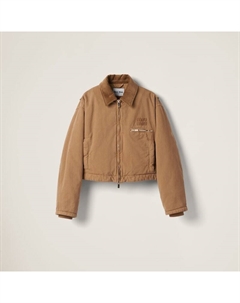 Куртка из габардина окрашенная в готовом виде, бежевый Miu miu