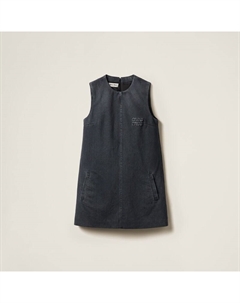 Короткое платье с дрелью, серый Miu miu