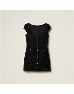 Платье из букле из ламе, черный Miu miu