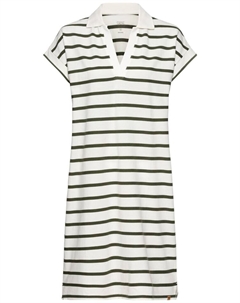 Длинное платье Piqué Polo aus zertifiziertem Organic Cotton, цвет olive-weiß Camel active