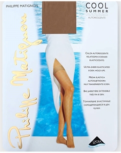 Женские летние самонесущие колготки плотностью 8 ден, цвет Natural Philippe matignon