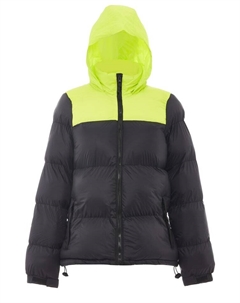 Пуховик, цвет schwarz saure limette Cosimon