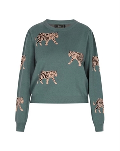 Пуловер, темно-зеленый Faina