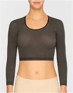 Женская короткая полупрозрачная базовая майка трикотажа, серый Spanx