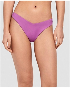 Бразильские плавки бикини с V-образным вырезом из однотонной ткани, цвет Lila Gisela
