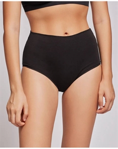 Однотонные высокие трусы из органического хлопка, черный Gisela