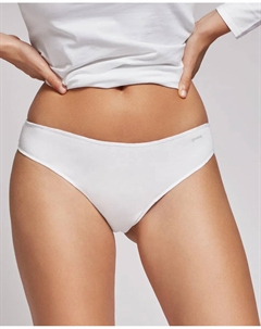 Гладкие бразильские трусики из натурального хлопка, белый Gisela