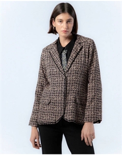 Женский пиджак с воротником с лацканами и клеткой Luisa, черный Niza