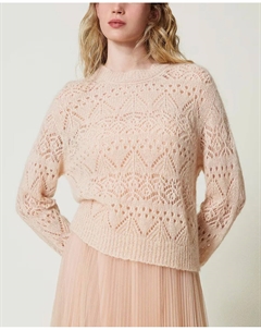 Женский свитер из смесового мохера, розовый Twinset