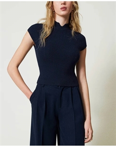 Женский свитер приталенного кроя, синий Twinset