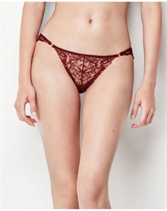 Классические трусики с цветочным кружевом спереди, бордовый Gisela
