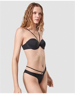 Плавки бикини V-образной формы из однотонной ткани, черный Gisela