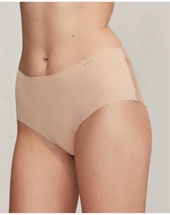 Высокие трусики с лазерной резкой из кружева и микрофибры, цвет Nude Gisela