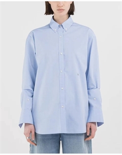 Длинная женская рубашка комфортного кроя, светло-голубой Replay