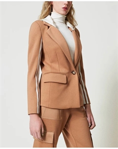 Женский пиджак с капюшоном, коричневый Twinset