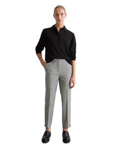 Женские узкие брюки из мягкой фланели с принтом, серый Marc o'polo