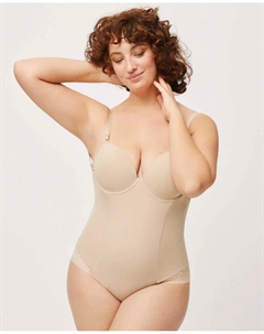 Утягивающее боди на косточках и открытой спиной, цвет Nude Ysabel mora