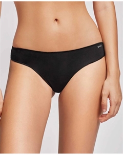 Гладкие бразильские трусики из натурального хлопка, черный Gisela