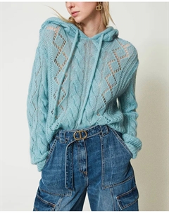 Женский свитер из шерсти и мохера, синий Twinset