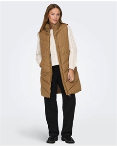 Женский пуховик с высоким воротником, светло-коричневый Jdy