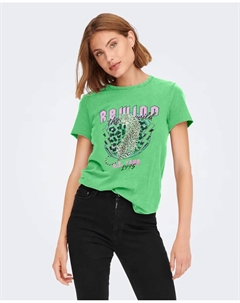 Женская футболка с короткими рукавами и принтом, зеленый Only