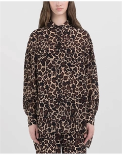 Женская длинная рубашка с животным принтом, коричневый Replay