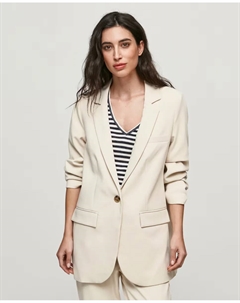 Прямой женский пиджак на пуговице, бежевый Object