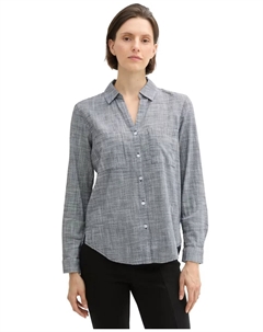 Женская рубашка с V-образным вырезом обычного кроя, серый Tom tailor