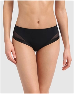 Классические трусы из мягкой микрофибры и сетчатыми деталями, черный Dim