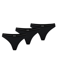 Комплект из трех хлопковых трусиков, черный Hugo boss
